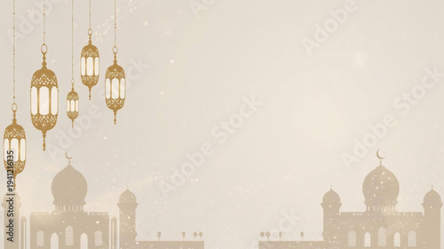 vector illustration of an old mosque islamic ramadan background