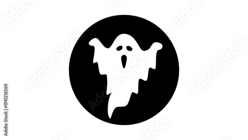 ghost symbol, black isolated silhouette
