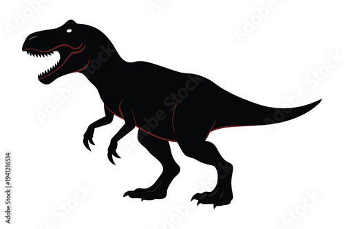 Tyrannosaurus Rex dinosaur silhouette vector illustration.