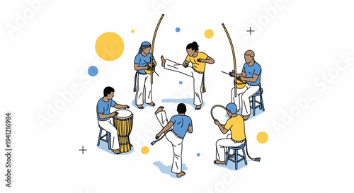 Group of Musicians Playing Various Instruments.