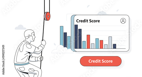 Man Fishing for Credit Score Improvement.