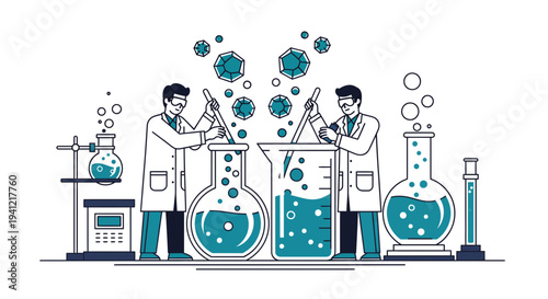 Scientists Conducting Laboratory Experiments with Equipment.