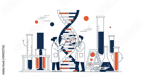 Scientists Analyzing DNA Structure in Laboratory.