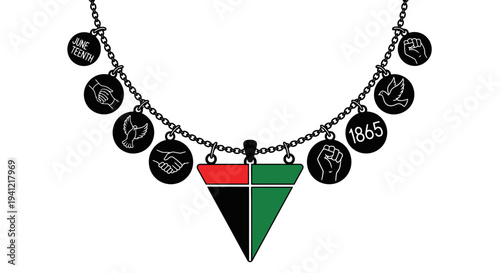 Symbolic Juneteenth commemoration jewelry depicting freedom, unity, and empowerment through