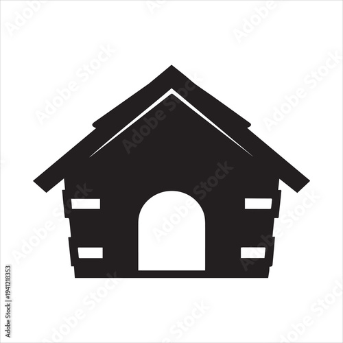 dog house silhouette vector,pet house icon vector