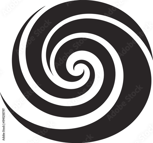 Abstract spiral swirl symbol vector illustration, vortex circular logo design, hypnotic whirl pattern icon, dynamic rotation shape isolated