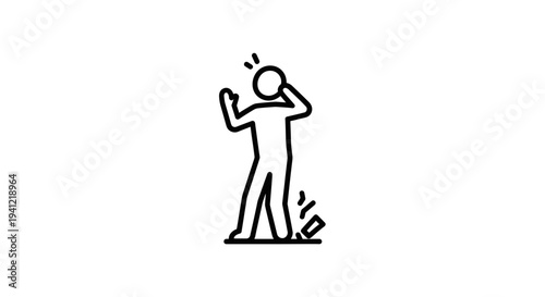 Frustrated person realizing a problem or mistake, expressing regret and concern over broken object