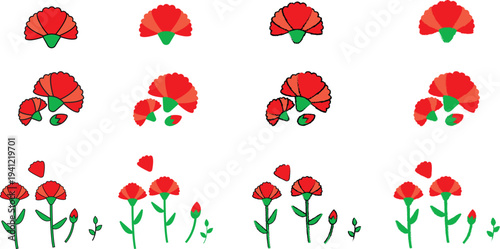 빨간 카네이션 모음
