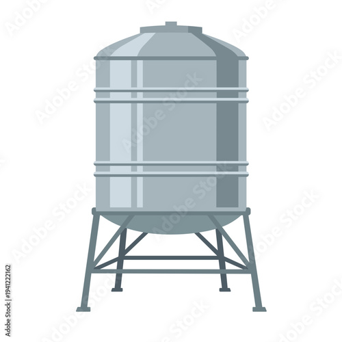 Industrial metal water tank vector