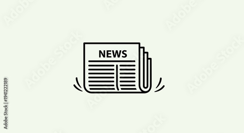 Newspaper Icon, News Symbol, Information and Media Concept, Vector Illustration