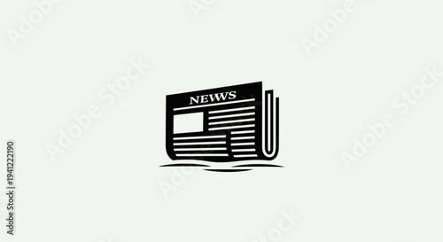 Newspaper Icon, News Symbol, Information and Media Concept