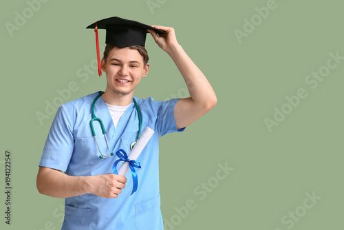 Happy male medical graduate...
