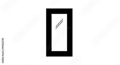 Minimalist Black Framed Full Length Mirror with Reflection