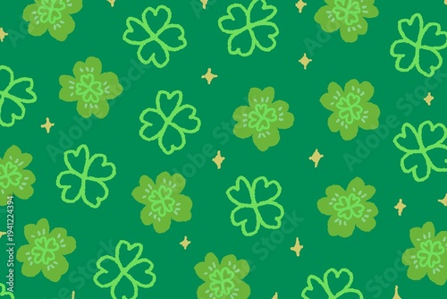 Canvastavla Clover spring luck pattern background