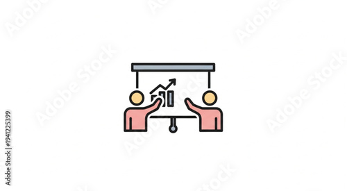 Simple line art illustration of two people playing tug of war.