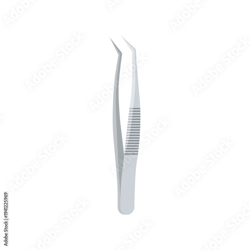 Dental tweezer flat vector design isolated on white background