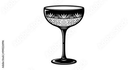 Elegant Crystal Coupe Glass for Cocktails and Champagne