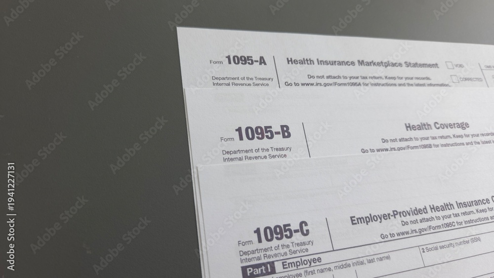 Obraz premium Form 1095-A, 1095-B, 1095-C combined