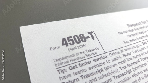 Form 4506-T – Request for Transcript of Tax Return