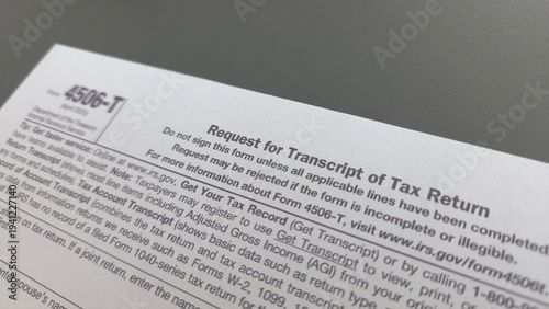 Form 4506-T – Request for Transcript of Tax Return