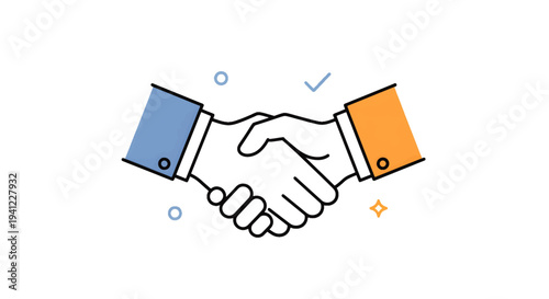 Handshake icon signifying agreement, partnership, and successful collaboration between two people in a professional setting