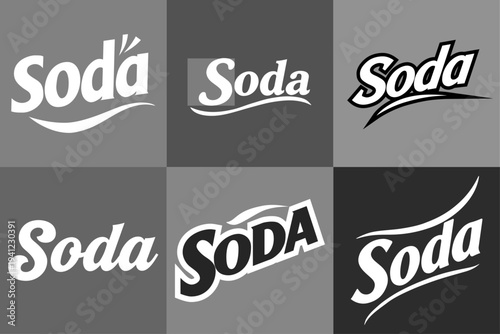 Professional Beverage Brand Identity Concepts Featuring Modern Soda Logo Variations