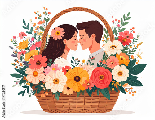 Flower Market Basket Date