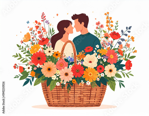 Flower Market Basket Date