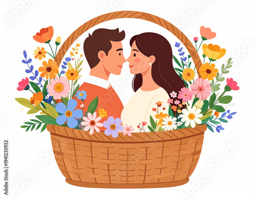 Flower Market Basket Date