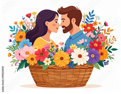 Flower Market Basket Date