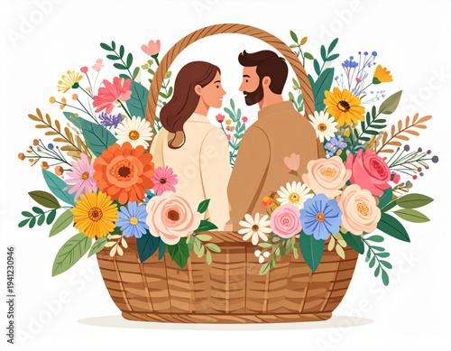 Flower Market Basket Date