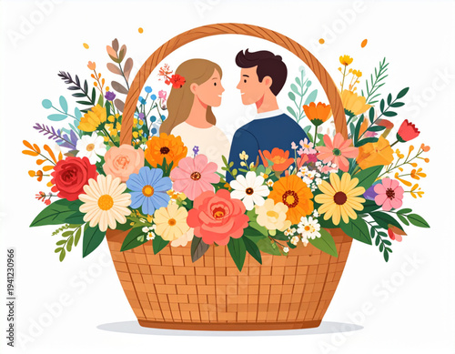 Flower Market Basket Date