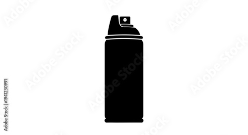 Black spray can icon, aerosol can symbol, isolated on white background, vector illustration
