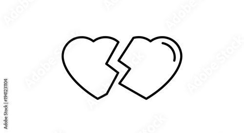 Broken Heart Icon - Symbol of Love Lost, Sadness, and Relationship Breakup