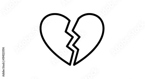 Broken Heart Icon - Symbol of Sadness, Loss, and Relationship Problems