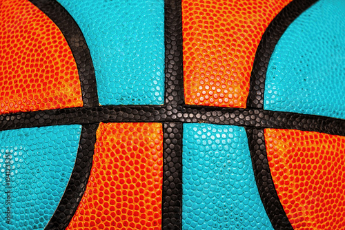Vibrant close-up of a modern basketball textured surface