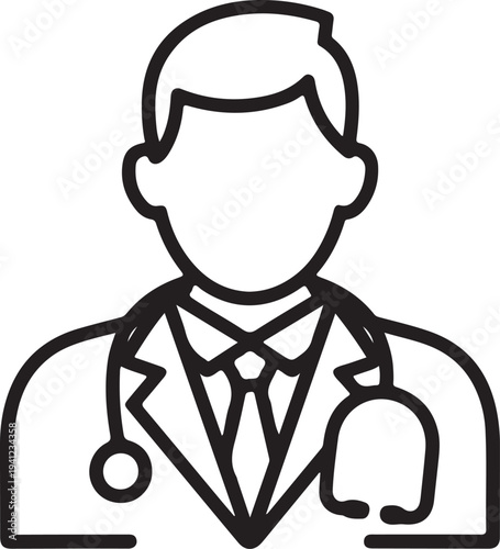 doctor, doctor icon, doctor avatar, medical doctor, physician, healthcare worker, medical professional, doctor profile, doctor outline, doctor line icon, medical icon, healthcare icon, 