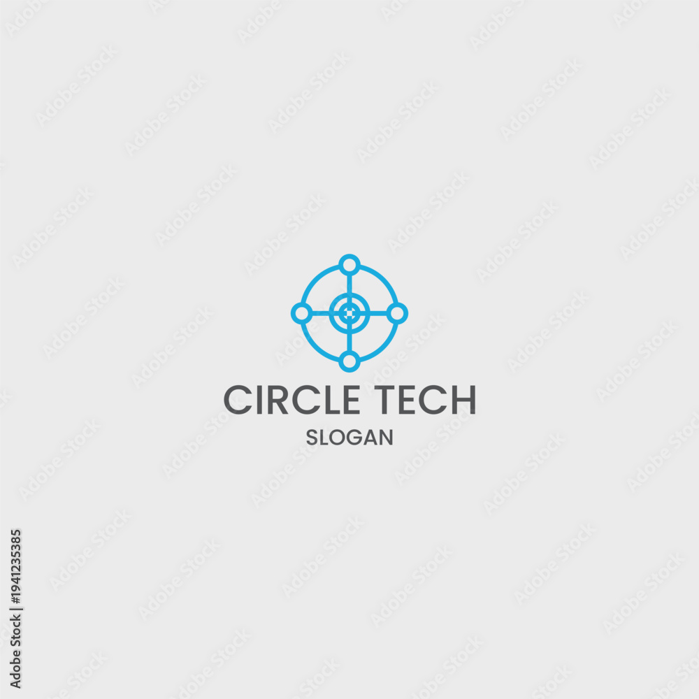 Fototapeta premium Circle tech logo icon design template vector illustration