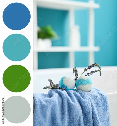 Bath bombs, towel and laven...