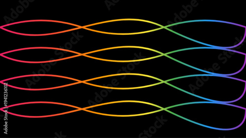 Intertwined colorful gradient sinusoidal waves
