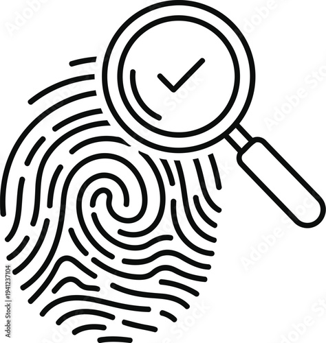 Fingerprint examination with magnifying glass