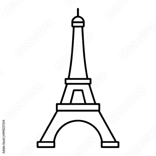 Outline Eiffel Tower Icon for Web Interface