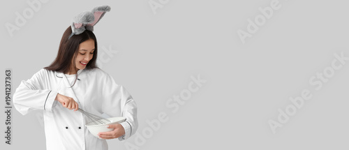 Female Asian chef in bunny ...