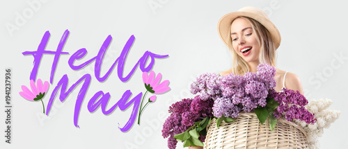 Young woman with basket of ...