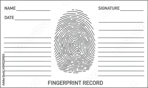 Fingerprint record form