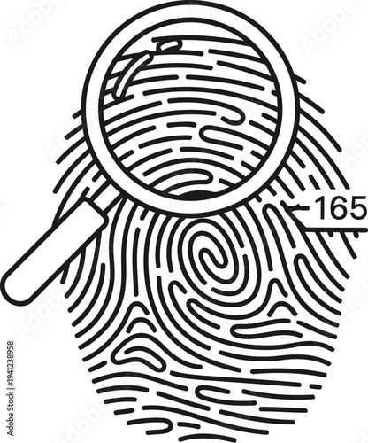 Examining fingerprint under magnification