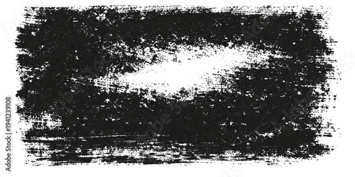 Abstract black and white grunge background with a dirty ink splash pattern and messy spray paint textures featuring a vintage dark border element