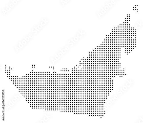 Black Dot United Arab Emirates Map Asian Country