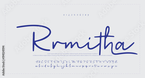 Script Brush Font Type Font lettering handwritten. vector illustration