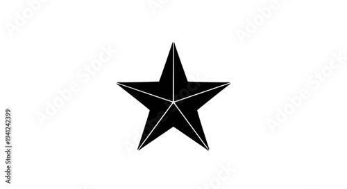 A striking graphic illustration of a bold black star with sharp, defined points, set against a clean white background, symbolizing achievement and excellence in design